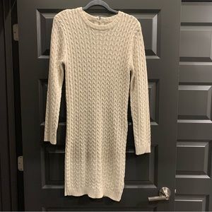 EUC - Cream Cable Knit Sweater Dress